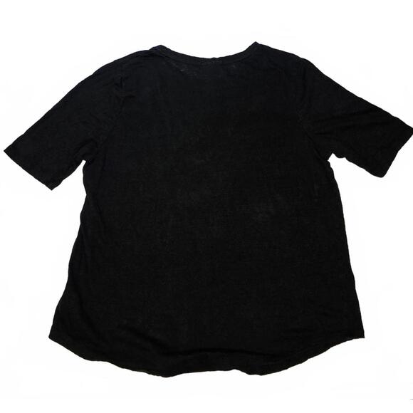 Who What Wear Black Boxy Linen Short Sleeve Top XL  Basic Capsule Casual Chic - Picture 4 of 7